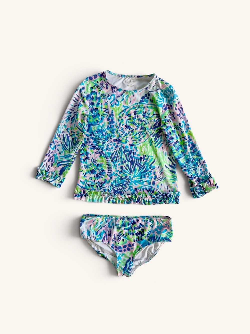 Lilly Pulitzer Girls Margo Long-Sleeve Rashguard Set, Size 14